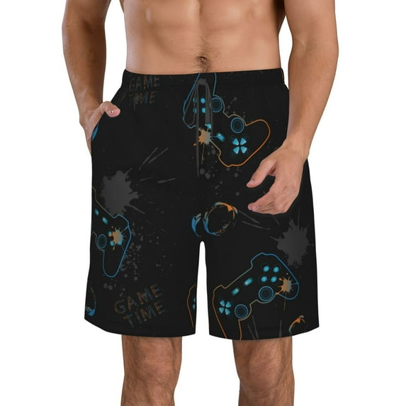 Kll Game Time Men'S Casual Summer Beach Shorts Hawaiian Shorts With Pockets-Xx-Large