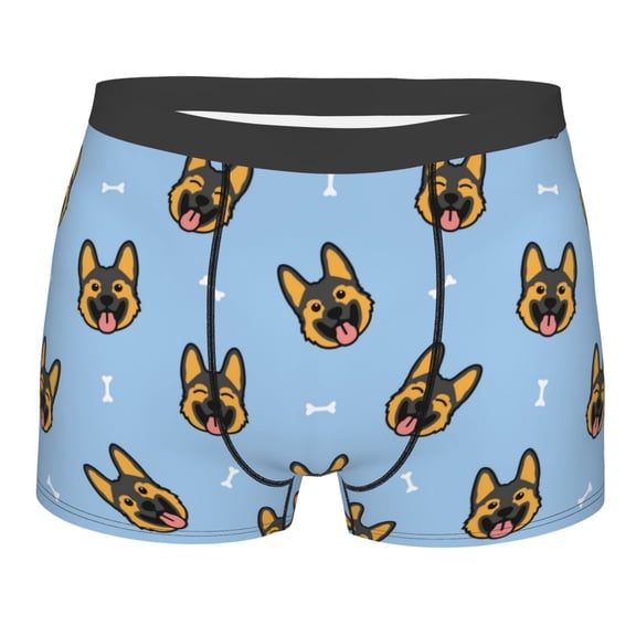 Kll German Shepherd Puppy Men'S Cotton Boxer Briefs Underwear-X-Large