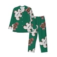 thumbnail image 1 of Kll Gingerbread Snowman Cookies Sleepwear Mens Flannel Pajamas,Long Cotton Pj Set, 1 of 9