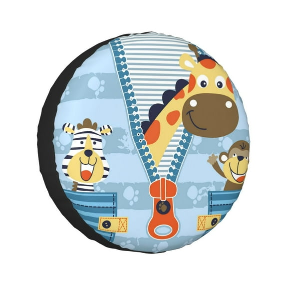 Kll Giraffe Come Out From Zipper Tire Cover,Universal Wheel Tire Cover For Trailer, Rv, Suv, Truck,Camper And Many Vehicle,(14 Inch)