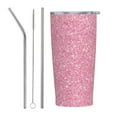 thumbnail image 1 of Kll Glitter Pink Stainless Stainless Steel Vacuum Insulated Coffee Cup 20 Oz Lids And Straws,1 Metal Straws,1 Cleaning Brush, 1 of 9