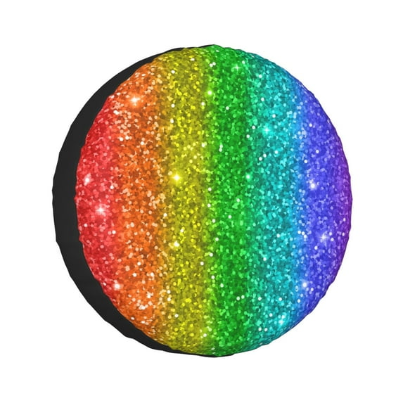 Kll Glitter Rainbow Tire Cover,Universal Wheel Tire Cover For Trailer, Rv, Suv, Truck,Camper And Many Vehicle,(16 Inch)