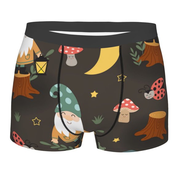 Kll Gnome Insect Frog Men'S Cotton Boxer Briefs Underwear-Small
