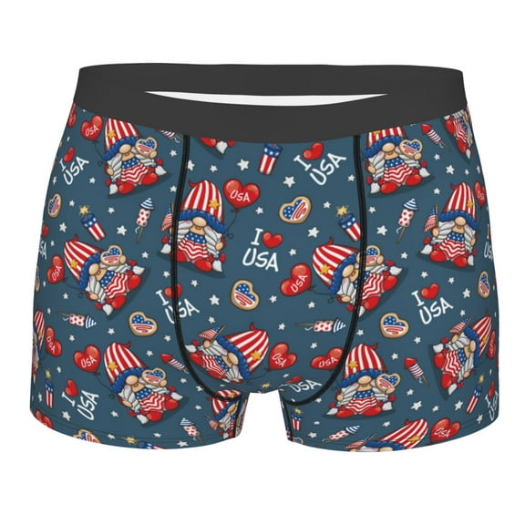 Kll Gnome Love Usa Men'S Cotton Boxer Briefs Underwear-Large