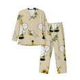 thumbnail image 1 of Kll Gnomes Bees And Sunflowers Sleepwear Mens Flannel Pajamas,Long Cotton Pj Set, 1 of 9