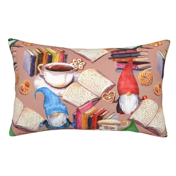 Kll Gnomes Books Tea Cups Pillow Covers Envelope Closure,Super Soft And Cozy Fuzzy Fleece Pillow Case Cover 20"X30"