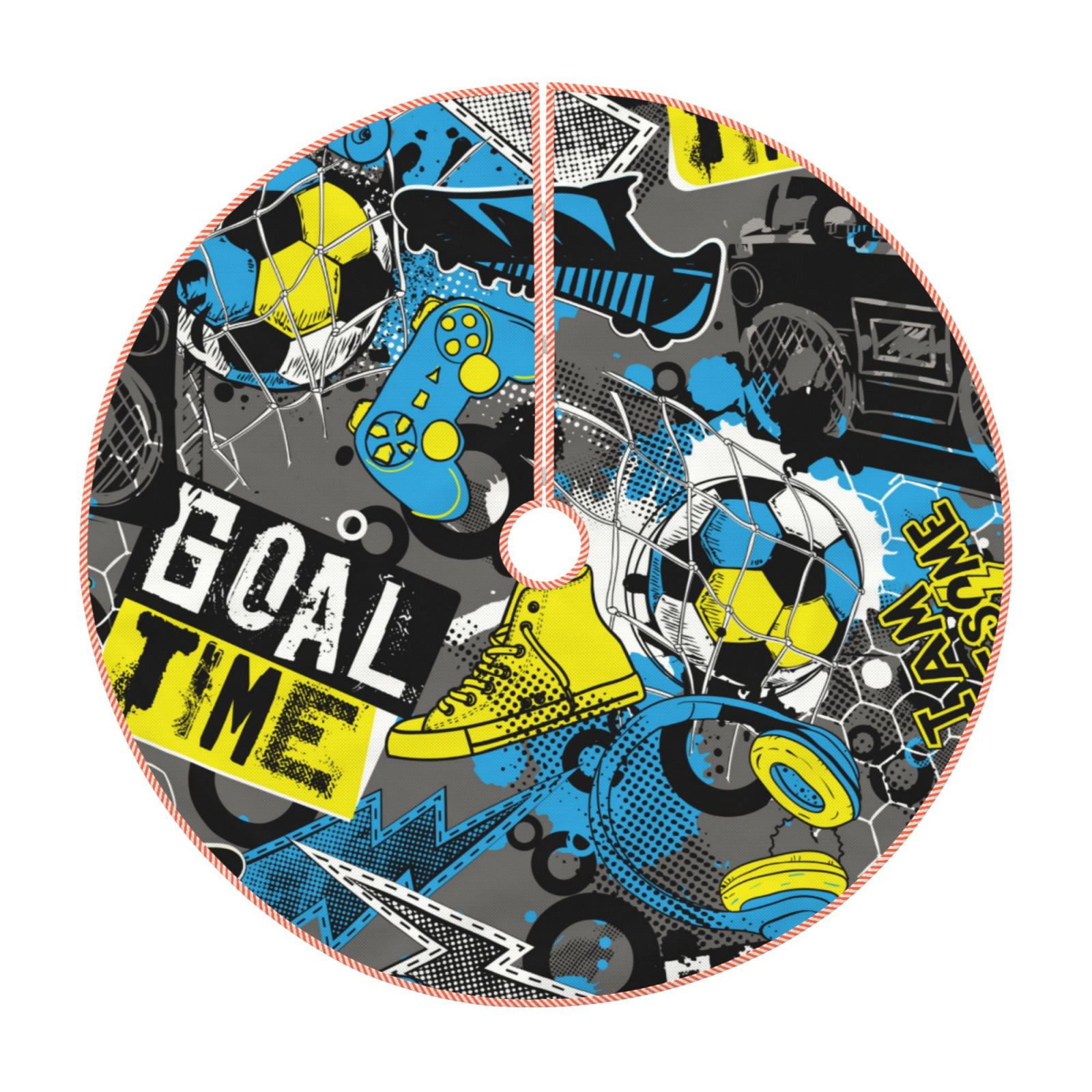 Kll Goal Time Christmas Tree Skirt ,Party Decorations Farmhouse For