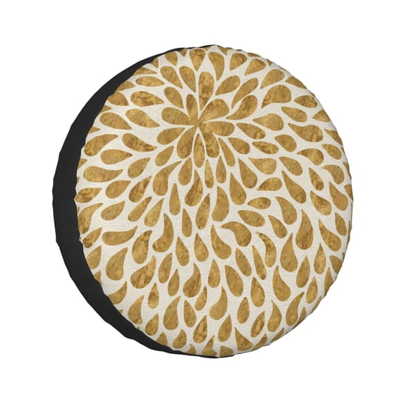 Kll Gold Drops Tire Cover,Universal Wheel Tire Cover For Trailer, Rv, Suv, Truck,Camper And Many Vehicle,(14 Inch)