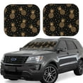 thumbnail image 1 of Kll Gold Glitter Pineapples Windshield Sun Shade 2-Piece Foldable Car Front Window Sunshade For Most Sedans Suv Truck - Auto Sun Blocker Visor Protector Blocks Max Uv Rays - Small, 1 of 7