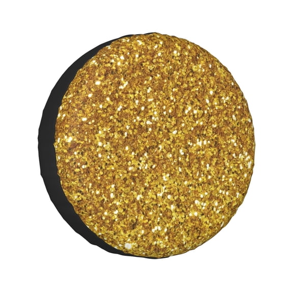 Kll Gold Glitter Tire Cover,Universal Wheel Tire Cover For Trailer, Rv, Suv, Truck,Camper And Many Vehicle,(17 Inch)