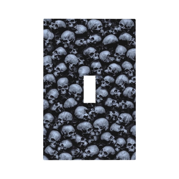Kll Gothic Skull Wall Plate,Gloss Finish,Standard Size 1 - 5" X 3", Polycarbonate Thermoplastic,Electric Receptacle Plug Covers