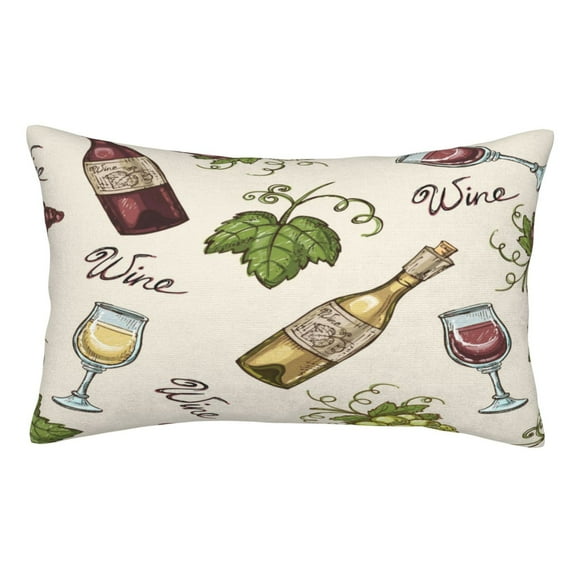 Kll Grapes Bbottles Wine Pillow Covers Envelope Closure,Super Soft And Cozy Fuzzy Fleece Pillow Case Cover 14"X20"