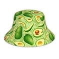 thumbnail image 1 of Kll Green Avocado Bucket Hat for Women Men Packable Travel Beach Sun Hat Outdoor Rave Accessories Reflective Fisherman Cap, 1 of 6