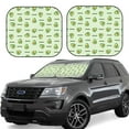 thumbnail image 1 of Kll Green Avocado Windshield Sun Shade 2-Piece Foldable Car Front Window Sunshade For Most Sedans Suv Truck- Medium, 1 of 7