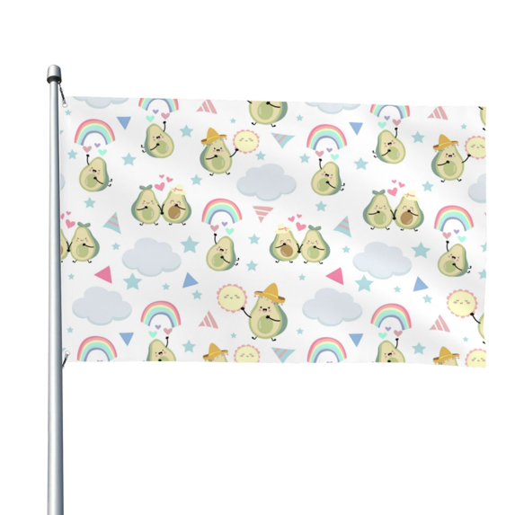 Kll Green Blue Avocado Flag 4x6 Ft Parade Party Flag Outdoor Flag Decorative Flag Banner Flags Garden Flag Home House Flags