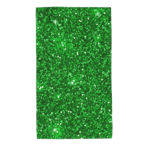Kll Green Glitter Ultra Absorbent & Soft Hand Towels For Bath, Hand, Face, Gym And Spa-27.5x16in