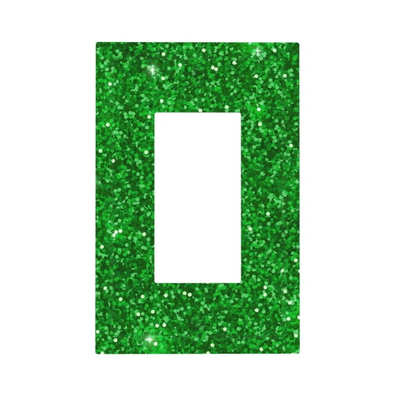 Kll Green Glitter Wall Plate,Gloss Finish,Standard Size 1 - 5" X 3", Polycarbonate Thermoplastic,Electric Receptacle Plug Covers