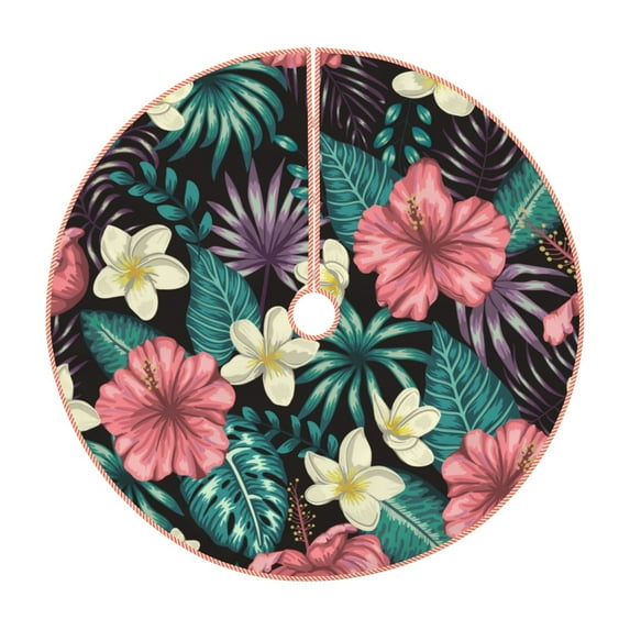 Kll Green Tropical Leaves Christmas Tree Skirt 48",Party Decorations Farmhouse For Christmas Decorations Holiday Party