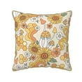 thumbnail image 1 of Kll Groovy Hippie Flower Mushrooms Decorative Throw Pillow Covers Velvet Soft For Couch Sofa Bedroom Living Room Outdoor -18"X18", 1 of 8