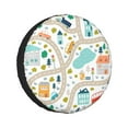 thumbnail image 1 of Kll Hand Drawn Cars Trucks Buses And Roads Tire Cover,Universal Wheel Tire Cover For Trailer, Rv, Suv, Truck,Camper And Many Vehicle,(16 Inch), 1 of 7