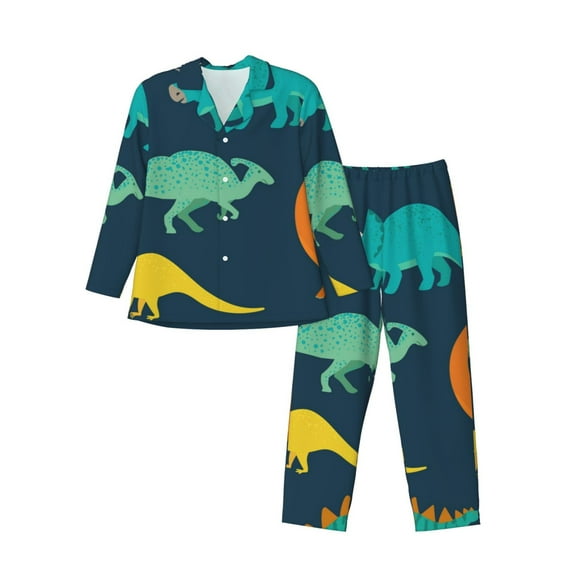 Kll Hand Drawn Seamless Sleepwear Mens Flannel Pajamas,Long Cotton Pj Set