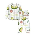 thumbnail image 1 of Kll Happy Avocado Print Women'S Long Sleeve Pajamas With Pants Sleepwear Loungewear 2 Set-Xx-Large, 1 of 9