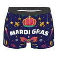 thumbnail image 1 of Kll Happy Mardi Gras Men'S Cotton Boxer Briefs Underwear-Large, 1 of 9