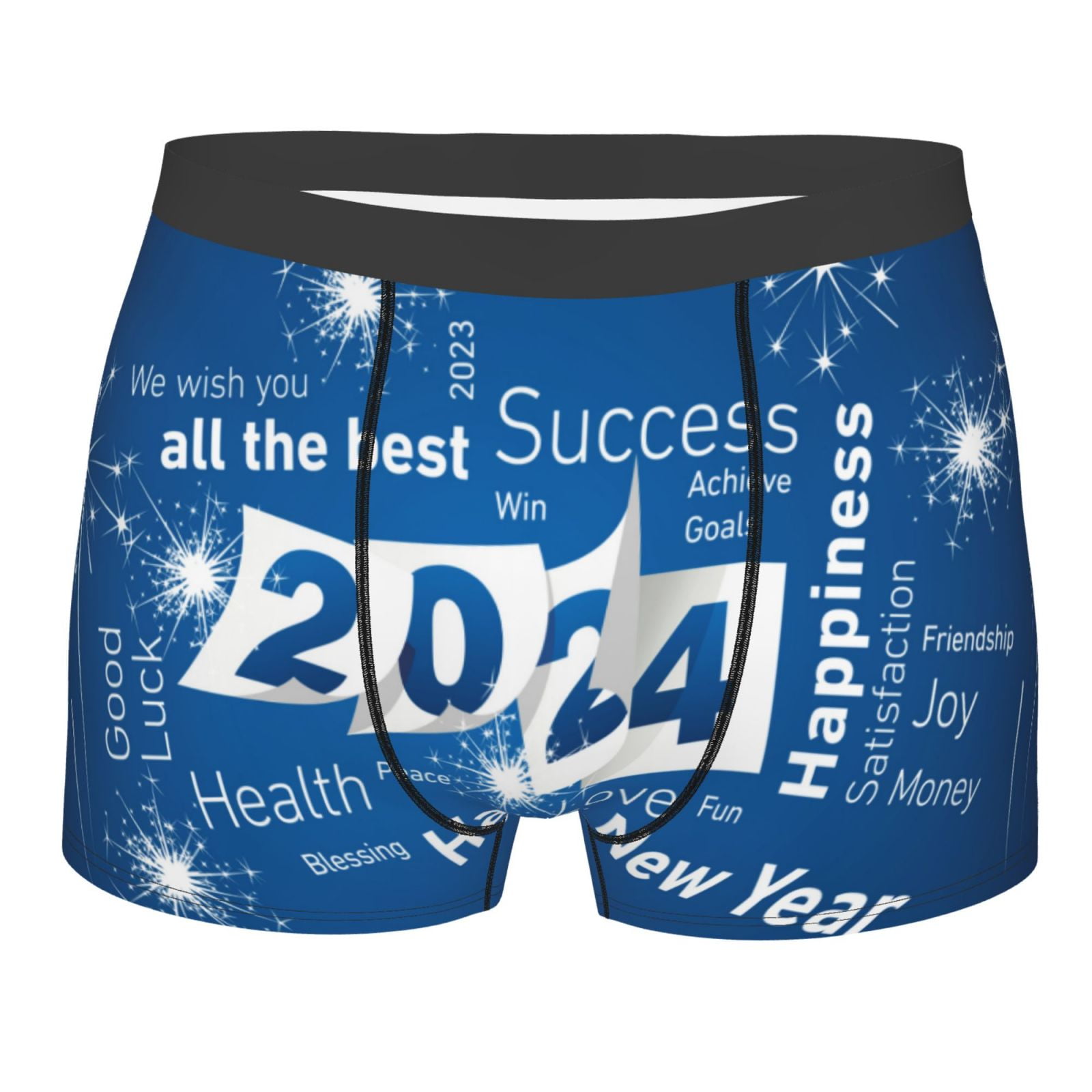 Kll Happy New Year 2024 Men'S Cotton Boxer Briefs Underwear-Large