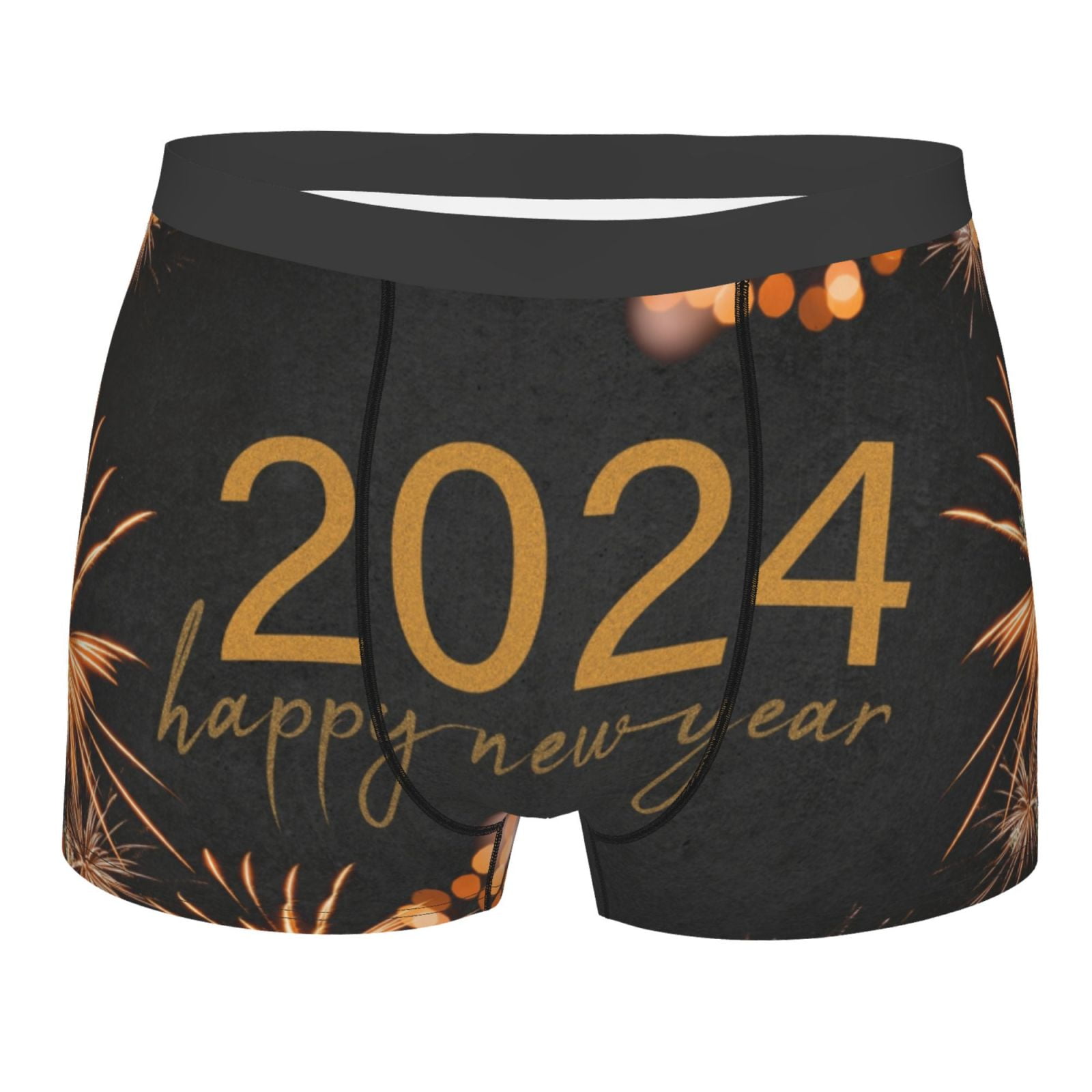 Kll Happy New Year 2024 Men'S Cotton Boxer Briefs Underwear-Medium 