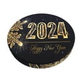 thumbnail image 1 of Kll Happy New Year 2024 Round Bar Chair Cushion Cover 12 Inch,Bar Stool Protector With Elastic, Soft Washable, 1 of 7