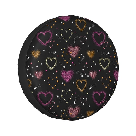 Kll Heart And Stars Tire Cover,Universal Wheel Tire Cover For Trailer, Rv, Suv, Truck,Camper And Many Vehicle,(15 Inch)