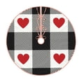 thumbnail image 1 of Kll Heart Black Buffalo Plaid Gingham Christmas Tree Skirt 30",Party Decorations Farmhouse For Christmas Decorations Holiday Party, 1 of 8