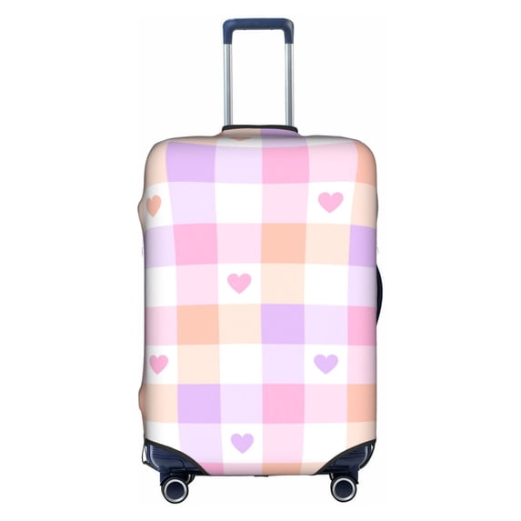 Kll Heart Buffalo Plaid Luggage Cover Suitcase Cover Suitcase Protector-Medium