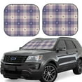 thumbnail image 1 of Kll Heart Check Plaid Windshield Sun Shade 2-Piece Foldable Car Front Window Sunshade For Most Sedans Suv Truck- Medium, 1 of 7