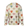 thumbnail image 1 of Kll Heart Polka Dot Print Men'S Women’s Upf 50+ Sun Protection Outdoor Hoodie Jacket Long Sleeve Fishing Hiking Performance Shirt- Medium, 1 of 8