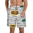thumbnail image 1 of Kll Hello Men'S Casual Summer Beach Shorts Hawaiian Shorts With Pockets-Small, 1 of 9