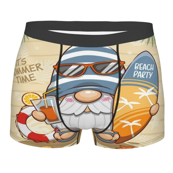 Kll Hello Summer Cute Gnome Men'S Cotton Boxer Briefs Underwear-Xx-Large