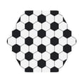 thumbnail image 1 of Kll Hexagon Drink Coasters Set Of 4,Pu Leather Absorbent Coasters Set Decorative Coffee Cup Coasters Housewarming Gift For Home Decor-Soccer Ball, 1 of 9