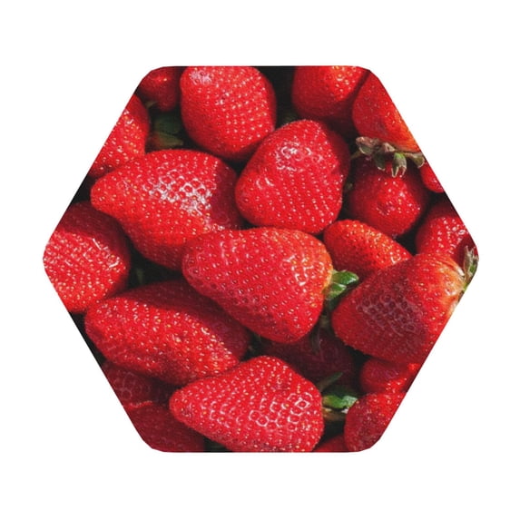 Kll Hexagon Drink Coasters Set Of 4,Pu Leather Absorbent Coasters Set Decorative Coffee Cup Coasters Housewarming Gift For Home Decor-Strawberry Red