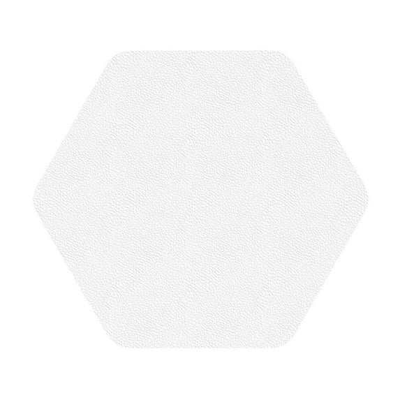 Kll Hexagon Drink Coasters Set Of 4,Pu Leather Absorbent Coasters Set Decorative Coffee Cup Coasters Housewarming Gift For Home Decor-White