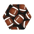thumbnail image 1 of Kll Hexagon Drink Coasters Set Of 4,Pu Leather Absorbent Coasters Set Decorative Coffee Cup Coasters Housewarming Gift For Home Decor-Brown Football On Black, 1 of 9