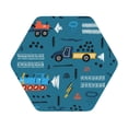 thumbnail image 1 of Kll Hexagon Drink Coasters Set Of 4,Pu Leather Absorbent Coasters Set Decorative Coffee Cup Coasters Housewarming Gift For Home Decor-Construction Trucks, 1 of 9