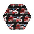 thumbnail image 1 of Kll Hexagon Drink Coasters Set Of 4,Pu Leather Absorbent Coasters Set Decorative Coffee Cup Coasters Housewarming Gift For Home Decor-Fire And Rescue Truck, 1 of 1