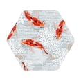 thumbnail image 1 of Kll Hexagon Drink Coasters Set Of 4,Pu Leather Absorbent Coasters Set Decorative Coffee Cup Coasters Housewarming Gift For Home Decor-Koi Fish Corals,Spring Summer, 1 of 9