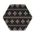 thumbnail image 1 of Kll Hexagon Drink Coasters Set Of 4,Pu Leather Absorbent Coasters Set Decorative Coffee Cup Coasters Housewarming Gift For Home Decor-Mardi Gras Fleur De Lis, 1 of 9