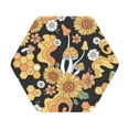 thumbnail image 1 of Kll Hexagon Drink Coasters Set Of 4,Pu Leather Absorbent Coasters Set Decorative Coffee Cup Coasters Housewarming Gift For Home Decor-Mushrooms Honeycomb, 1 of 9