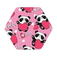 thumbnail image 1 of Kll Hexagon Drink Coasters Set Of 4,Pu Leather Absorbent Coasters Set Decorative Coffee Cup Coasters Housewarming Gift For Home Decor-Panda Heart Valentine Pink, 1 of 9