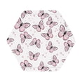 thumbnail image 1 of Kll Hexagon Drink Coasters Set Of 4,Pu Leather Absorbent Coasters Set Decorative Coffee Cup Coasters Housewarming Gift For Home Decor-Pink Butterflies (2), 1 of 9