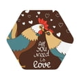thumbnail image 1 of Kll Hexagon Drink Coasters Set Of 4,Pu Leather Absorbent Coasters Set Decorative Coffee Cup Coasters Housewarming Gift For Home Decor-Rooster And Chicken, 1 of 9