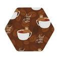 thumbnail image 1 of Kll Hexagon Drink Coasters Set Of 4,Pu Leather Absorbent Coasters Set Decorative Coffee Cup Coasters Housewarming Gift For Home Decor-Sloths Need More Coffee, 1 of 9